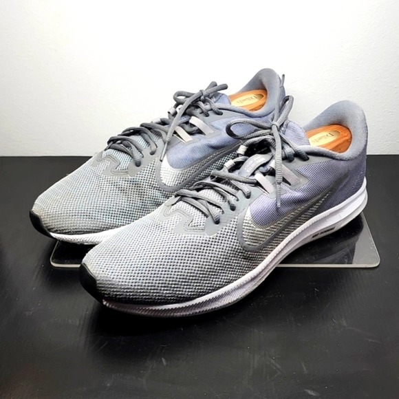 Nike Shoes Nike Downshifter Run Fast Just Do It Mens2 Grey White Guc Poshmark